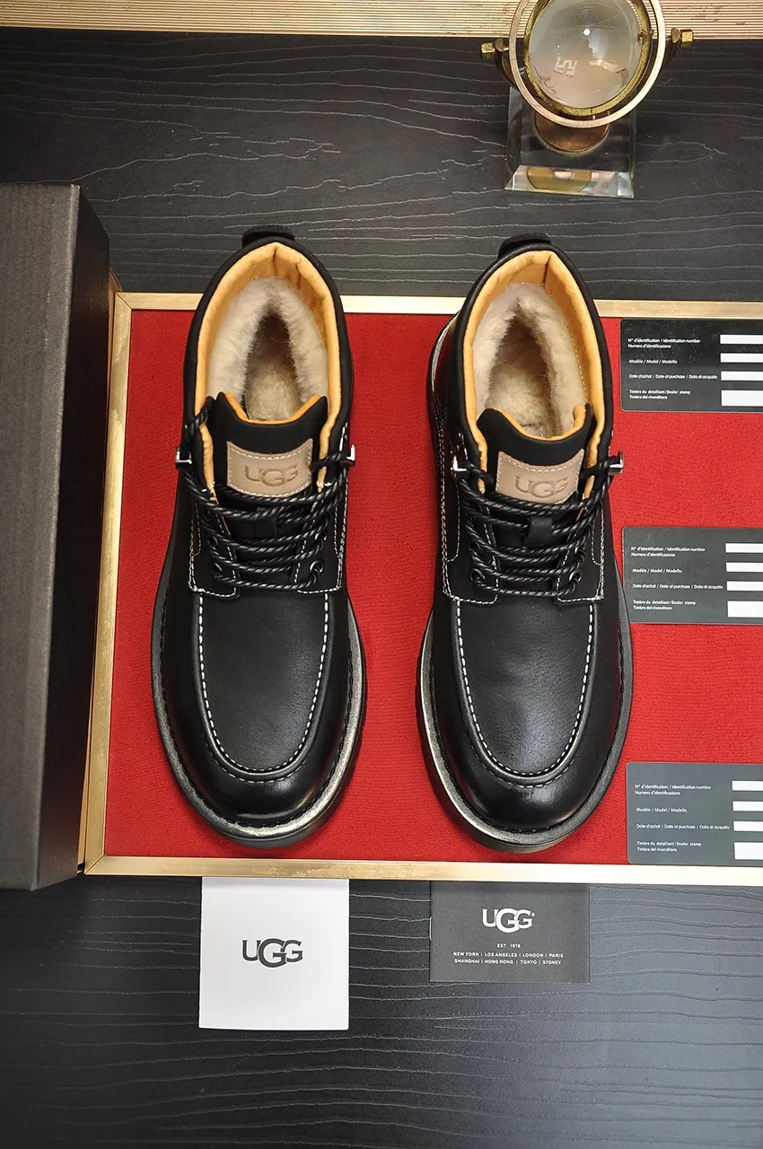 Men's shoes 💰640💶 [UGG] (full wool lining) top-end high-quality fur-in-one warm snow boots from Australia's warm luxury brand men's shoes, UGG-5877 official website synchronized, made of imported cowhide, carefully sewn...Imported rubber foam outsole (comfortable, soft, wear-resistant) The quality is really great...Exquisite workmanship, you can't put it down at first sight, available in sizes 39-44